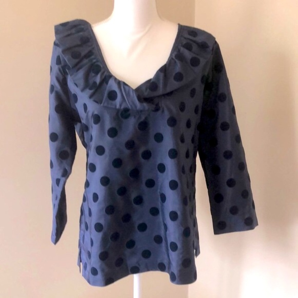 Devon Baer Silk polka Dot Blouse
